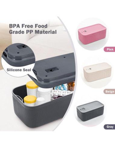 Caja de Almacenamiento Cerrable chefeggukk 23.5x12.8 cm Gris