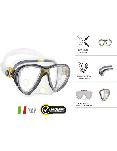 Cressi Máscara de Buceo Big Eyes Evolution Crystal - Unisex