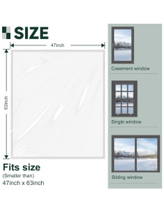 Kit de Aislamiento de Ventana Flehomo 119.4x160 cm Transparente 2