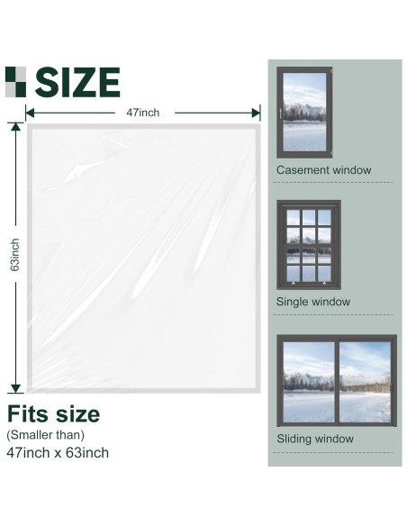 Kit de Aislamiento de Ventana Flehomo 119.4x160 cm Transparente