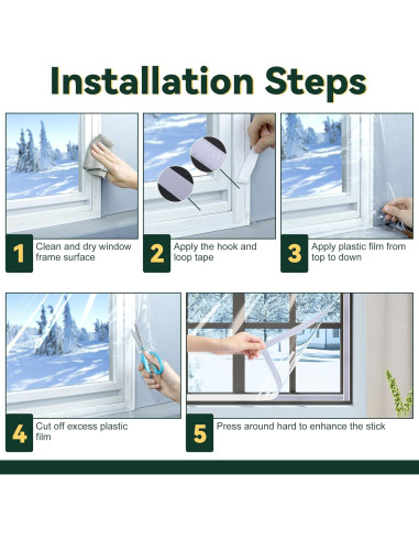 Kit de Aislamiento de Ventana Flehomo 119.4x160 cm Transparente