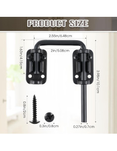 Cerradura de Bucle Hicarer para Puerta Corredera 5.08 cm - Negro 2