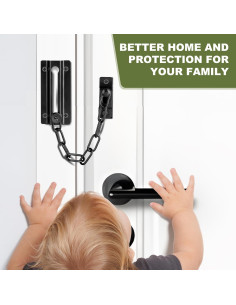 Cerradura de Cadena de Seguridad Fitoon para Puerta Negra - 2 Piezas 2
