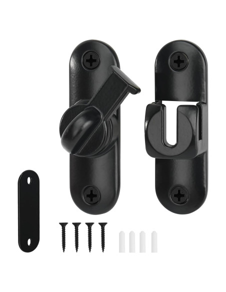 Cierre de Puerta Corredera Qkenvo 90-180 Negro con Espaciador