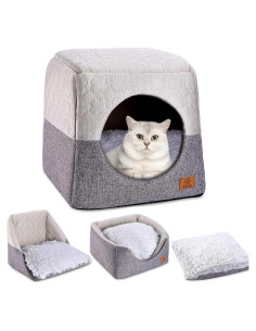Cama para Gatos Ownpets 3 en 1 Plegable Suave Gris