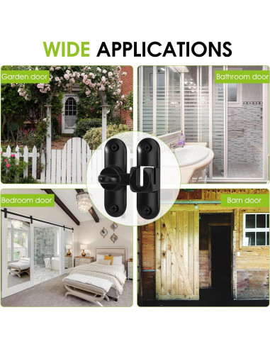 Cierre de Puerta Corredera Qkenvo 90-180 Negro con Espaciador