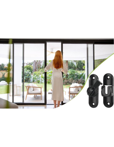 Cierre de Puerta Corredera Qkenvo 90-180 Negro con Espaciador