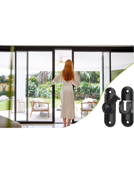Cierre de Puerta Corredera Qkenvo 90-180 Negro con Espaciador