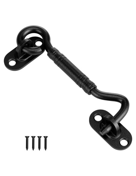 Pestillo de puerta deslizante SANKEYTEW 10.8 cm acero inoxidable negro