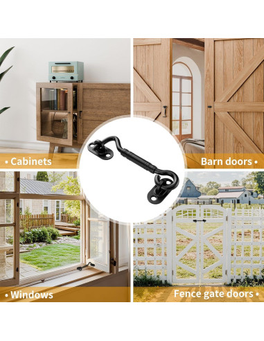 Pestillo de puerta deslizante SANKEYTEW 10.8 cm acero inoxidable negro