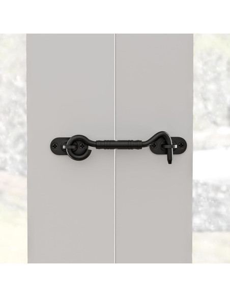 Pestillo de puerta deslizante SANKEYTEW 10.8 cm acero inoxidable negro