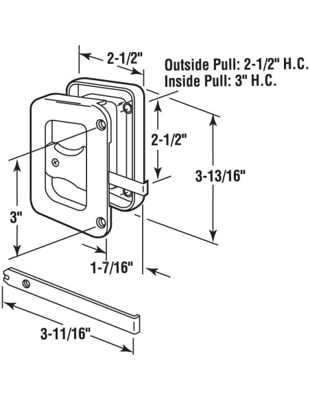 Mango de Puerta de Pantalla Prime-Line A 187 Negro con Pestillo