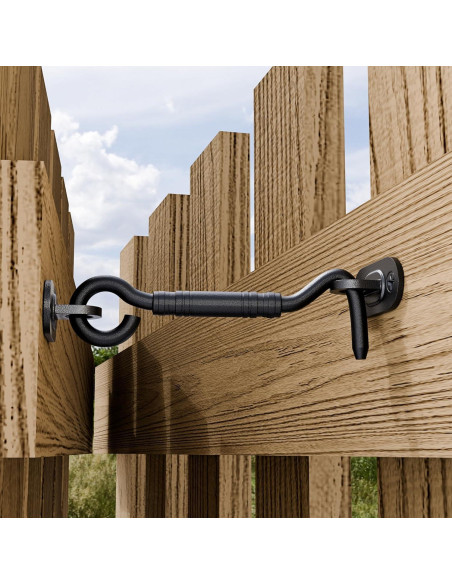 Pestillo de puerta deslizante SANKEYTEW 10.8 cm acero inoxidable negro