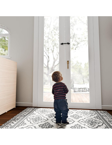 Pestillo de puerta deslizante SANKEYTEW 10.8 cm acero inoxidable negro