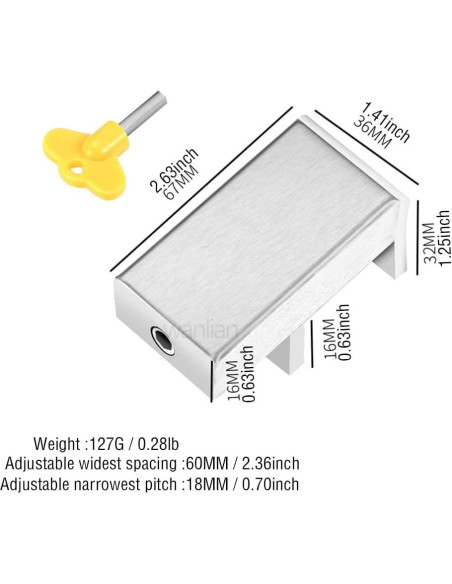 Cerradura de Seguridad WANLIAN para Ventanas y Puertas Deslizantes