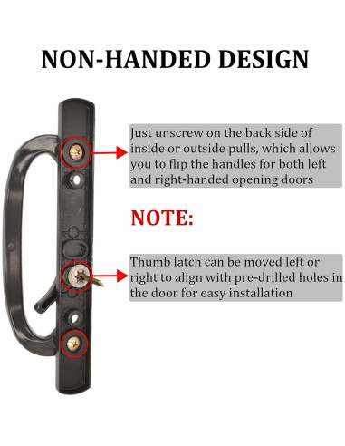 Juego de Manijas de Puerta Deslizante Eockatoo con Cerradura Negra