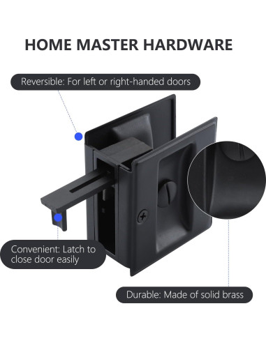 Cerradura Deslizante Home Master Hardware 2 Paquete Latón Negro Mate