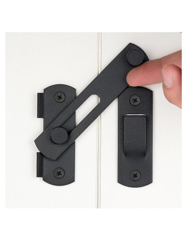 2 Pestillos de Puerta de Granja INIRET Acero Inoxidable Negro Mate