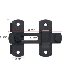 2 Pestillos de Puerta de Granja INIRET Acero Inoxidable Negro Mate 2