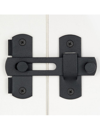 2 Pestillos de Puerta de Granja INIRET Acero Inoxidable Negro Mate