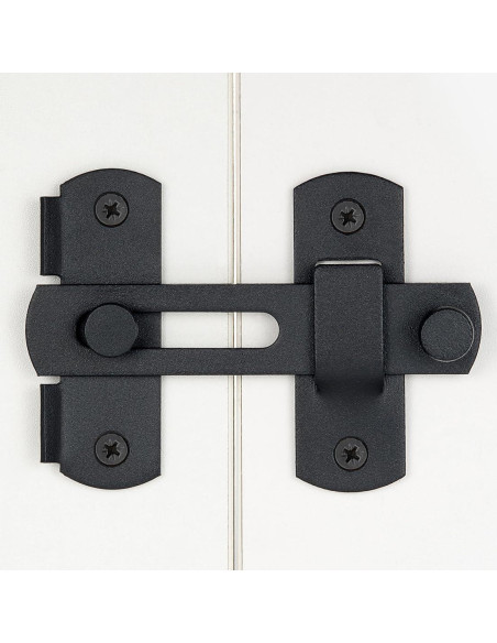 2 Pestillos de Puerta de Granja INIRET Acero Inoxidable Negro Mate