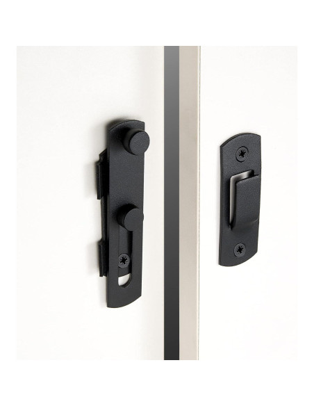 2 Pestillos de Puerta de Granja INIRET Acero Inoxidable Negro Mate