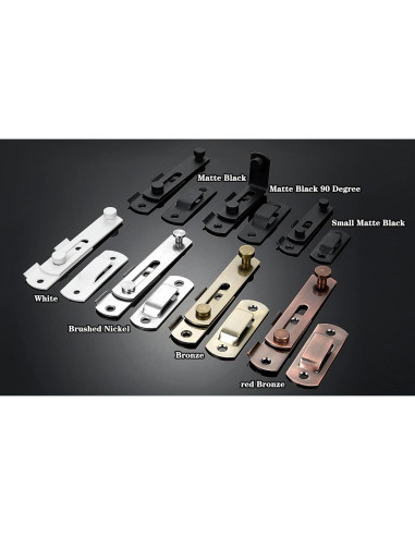 2 Pestillos de Puerta de Granja INIRET Acero Inoxidable Negro Mate