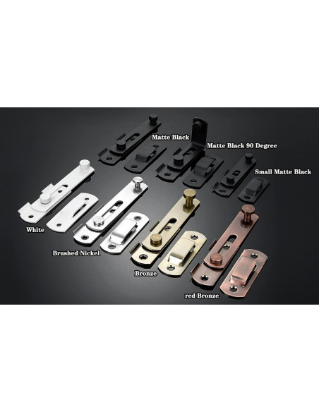 2 Pestillos de Puerta de Granja INIRET Acero Inoxidable Negro Mate