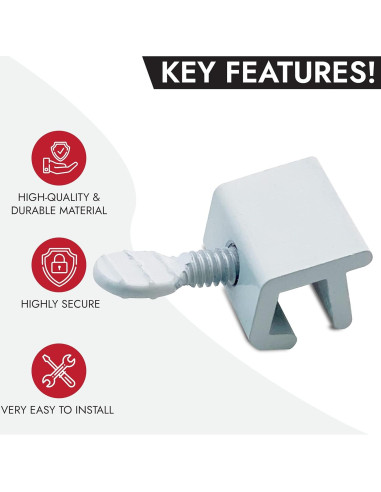 Bloqueo de Ventana Deslizante NU-SET con Tornillo de Pulgar - Paquete de 10