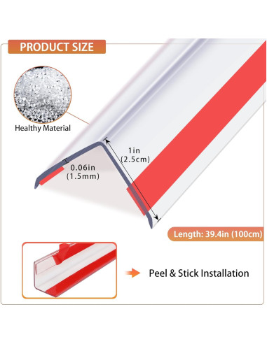 Protectores de Esquinas Transparentes QDYMXUN 100cm L 2pcs