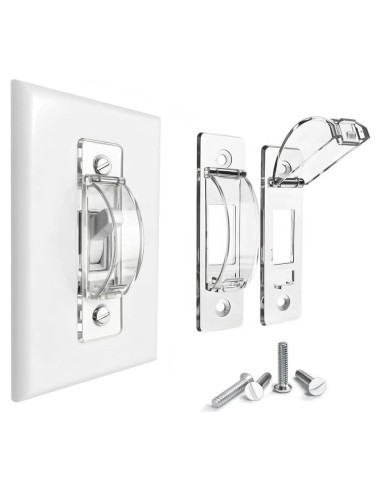 Cubierta de Interruptor de Luz ILIVABLE Transparente 2 Paquete