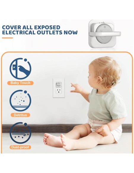 45 Cubiertas de Enchufe a Prueba de Bebés Gris - Seguridad Infantil