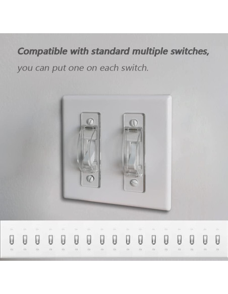 Cubierta de Interruptor de Luz ILIVABLE Transparente 2 Paquete