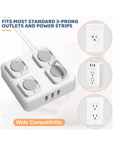 45 Cubiertas de Enchufe a Prueba de Bebés Gris - Seguridad Infantil