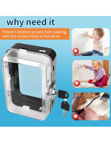 Caja de Bloqueo de Enchufe de Seguridad para Bebés - 2 Paquetes
