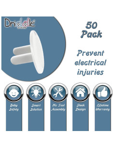 60 Tapas de Seguridad para Enchufes Infantiles Driddle - Blanco 2