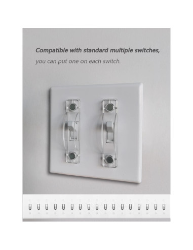 Cubierta de Interruptor Magnético ILIVABLE Transparente - Paquete de 2