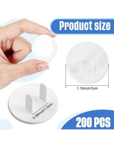 Cubiertas de Enchufes a Prueba de Niños Thyle 200 Pcs Blancas