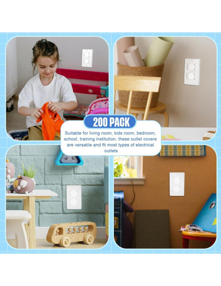 Cubiertas de Enchufes a Prueba de Niños Thyle 200 Pcs Blancas