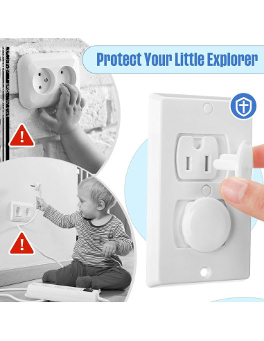 Cubiertas de Enchufes a Prueba de Niños Thyle 200 Pcs Blancas