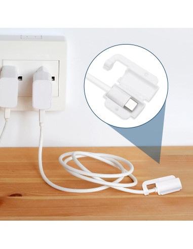 10 Cubiertas de Cable USB para Bebés - Protector PP Blanco