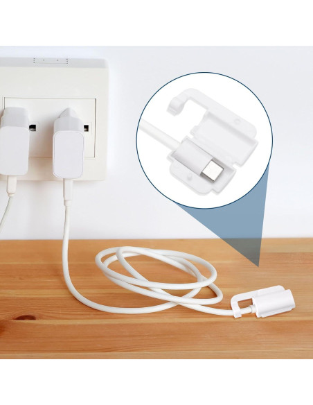 10 Cubiertas de Cable USB para Bebés - Protector PP Blanco