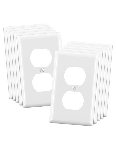 Cubiertas de Enchufe Dúplex ELEGRP 10 Paquete Policarbonato Blanco