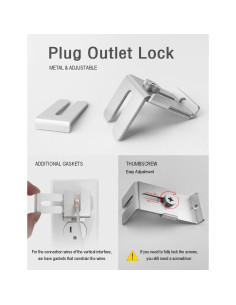 Bloqueo de Toma de Corriente ILIVABLE Ajustable Plata 2