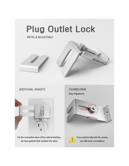 Bloqueo de Toma de Corriente ILIVABLE Ajustable Plata