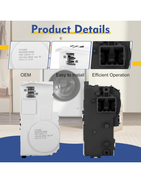 Cerradura de Puerta de Lavadora Garsoo WH01X29528 120V