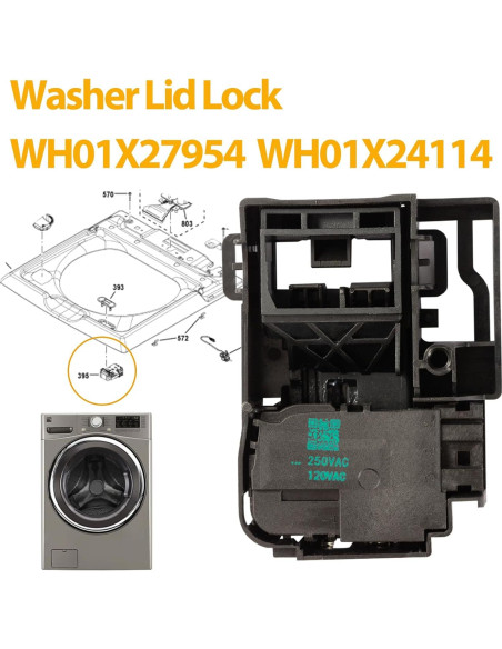 Interruptor de bloqueo de tapa de lavadora Saiyugty WH01X27954