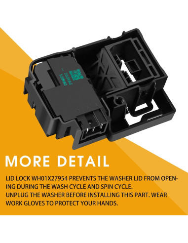 Interruptor de bloqueo de tapa de lavadora Saiyugty WH01X27954