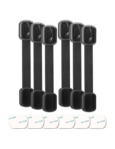 Bloqueos de Gabinete para Bebés 6 Piezas Correas Ajustables