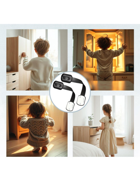 Bloqueos de Gabinete para Bebés 6 Piezas Correas Ajustables